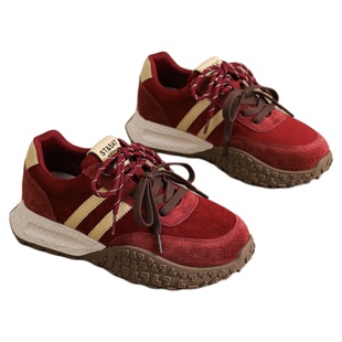 星期六厚底德训鞋女鞋春季新款大码脚宽阿甘鞋女士复古休闲运动鞋