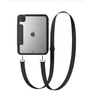 iPadair8保护壳挂绳ipad11肩带可背air765抽拉拆分y折旋转支架iPadpro保护套斜挎iPad10代平板防摔弯透明后壳