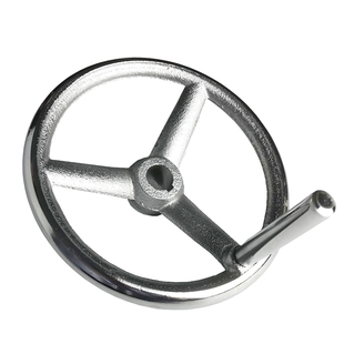 圆形铸铁手轮车床手柄直径80-500带键槽盲孔手摇轮镀铬手轮定制