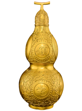 铜葫芦摆件黄铜八卦葫芦开盖空心开口招镇客厅办公室玄关财宅大号