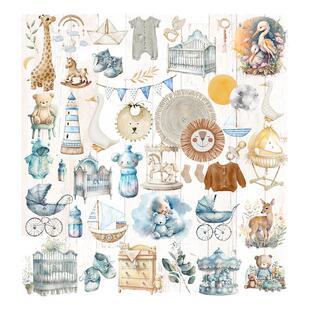 兔子家vintage复古手账贴纸TN硫酸纸白墨贴纸.BABY宝宝系列