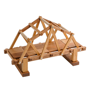 木艺爸爸铁路桥模型玩具儿童手工DIY积木桥梁榫卯拼搭益智教材