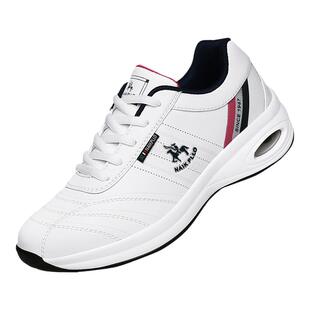 保罗正品女鞋皮面小白鞋运动休闲鞋防臭波鞋气垫减震旅游鞋增高鞋