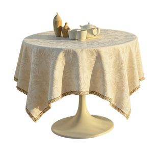 蜡笔派椰林桌布2026新款现代简约餐桌垫轻奢高级圆桌盖布茶几布P