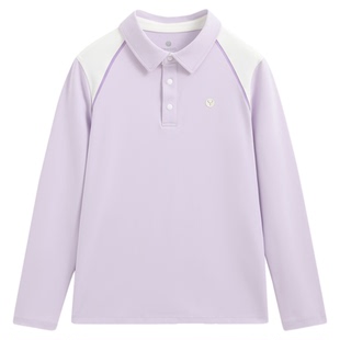 英氏儿童POLO衫2026春秋新款男女童运动速干长袖T恤撞色翻领上衣