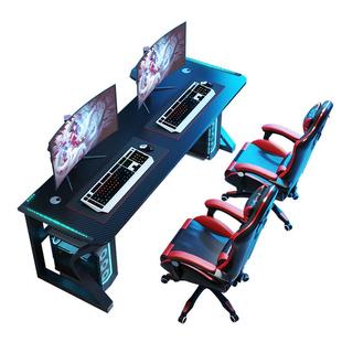 电脑台式桌椅套装家用卧室情侣双人游戏桌子网吧酒店碳纤维电竞桌