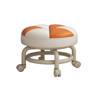 万向轮家用小凳子滑轮矮凳带娃神器儿童带滑轮板凳懒人圆凳靠背椅