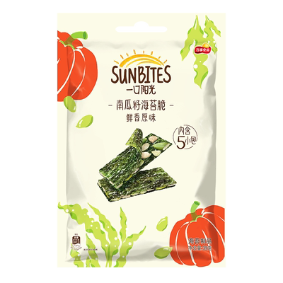 一口阳光sunbites海苔脆原味39g*1包 儿童零食有料的海苔脆