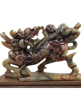 送子麒麟一对镇宅招财摆件