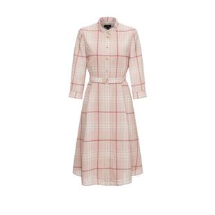 Scofield女装格纹小立领连衣裙伞摆收腰连衣裙长裙2025夏季新品