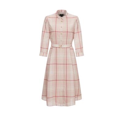 Scofield粉色格纹衬衫连衣裙
