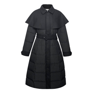D-HARRY/迪哈利2025冬季新款斗篷式黑色长款羽绒服DH254G90852B