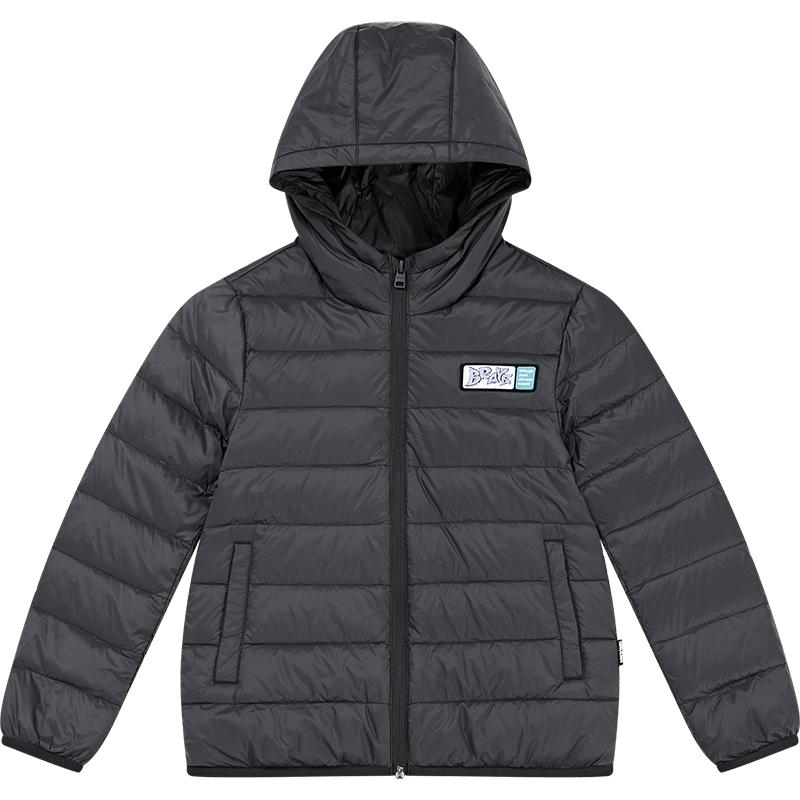 乔丹童装儿童羽绒服轻薄款2024秋冬男童连帽鸭绒外套女童保暖上衣