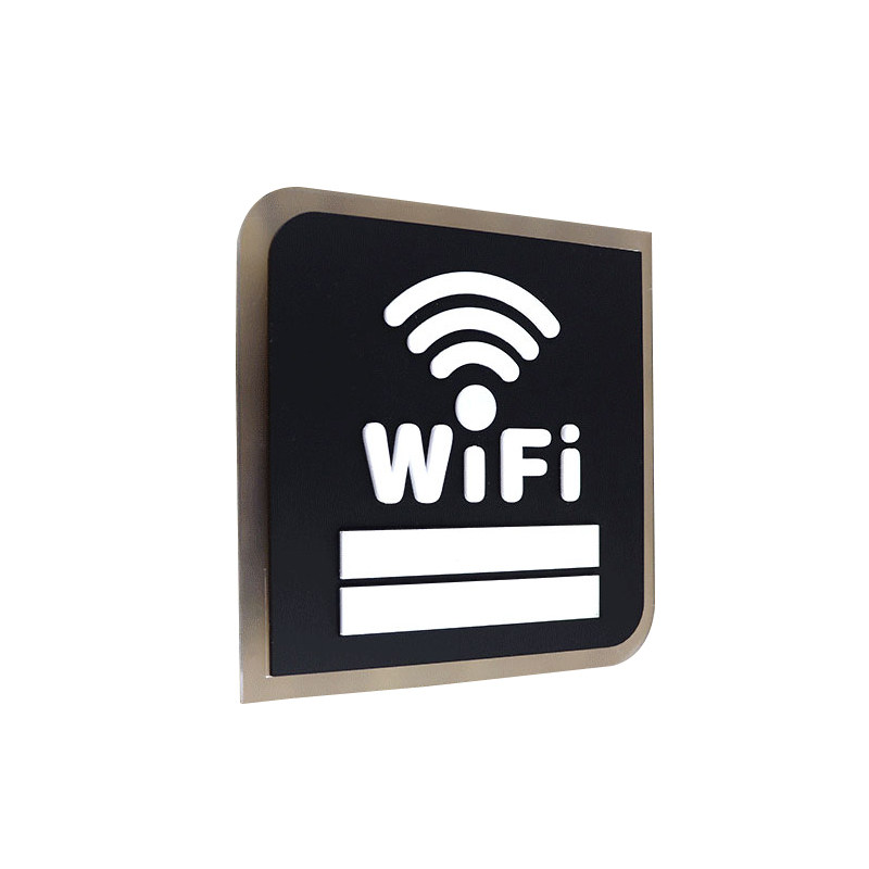 无线上网wifi提示牌高档亚克力无线网络覆盖标识牌可手写账号密码