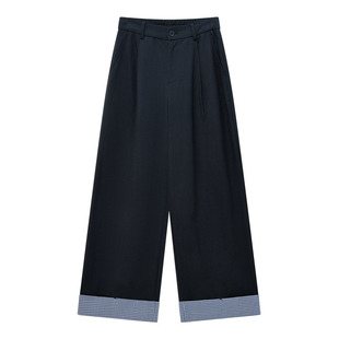 IEF/爱依服【微胖】格子裤2026春季新款裤子宽松bf慵懒风阔腿裤女