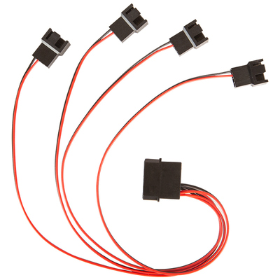 电源D口大4P一分四延长线风扇小3P/4P转换线一转四12V7V5V供电线