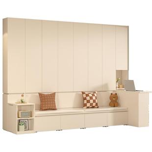 沙发一体柜客厅满墙卡座书柜书桌沙发储物柜一体到顶书柜9F81-1