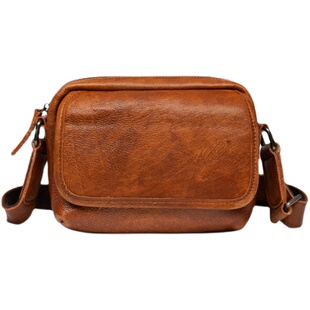 头层牛皮单肩包植鞣皮斜挎包男真皮休闲小背包韩版男士包包男包潮