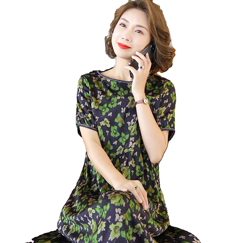 迪芬璐嘉气质优雅真丝连衣裙女