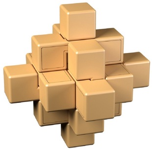 奇艺塑料孔明锁小九通 创意学生礼物数学几何模型 足球摆件鲁班锁