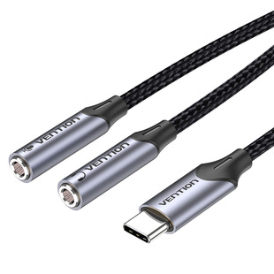 威迅typec耳机转接头双3.5mm接口二合一音频线一分二电脑tapec连接麦克风适用于安卓手机直播K歌转换器