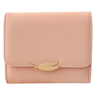 钱包女款2025新款叶子简约折叠零学生钱包钱夹卡包一体现金收纳包