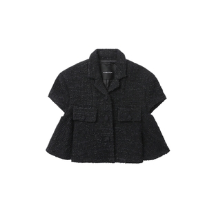 IT pushBUTTON女装短款花呢夹克新款时髦个性廓形短外套20105WXM