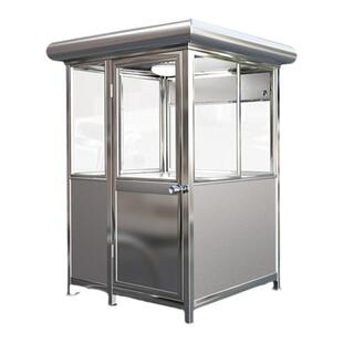 不锈钢岗亭保安亭户外门卫收费值班室钢结构真石漆定制移动治安亭