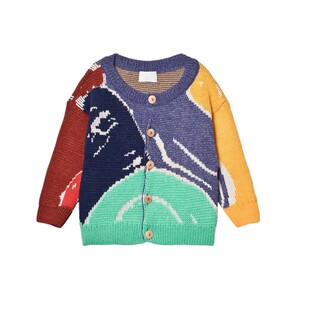 西班牙BC同款20AW儿童纯棉针织毛衣男女宝宝秋冬装棉线开衫外套