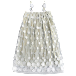 特价 | 圈圈圆圆 暗金极光色立体网纱甜美空气感吊带蓬蓬连衣裙