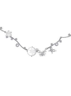 花芽【冰雪蝴蝶】轻奢雪花项链