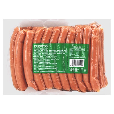EUROFOO德式香肠30g烘焙热狗肠1kg烧烤食材早餐面包脆皮烤肠肉肠