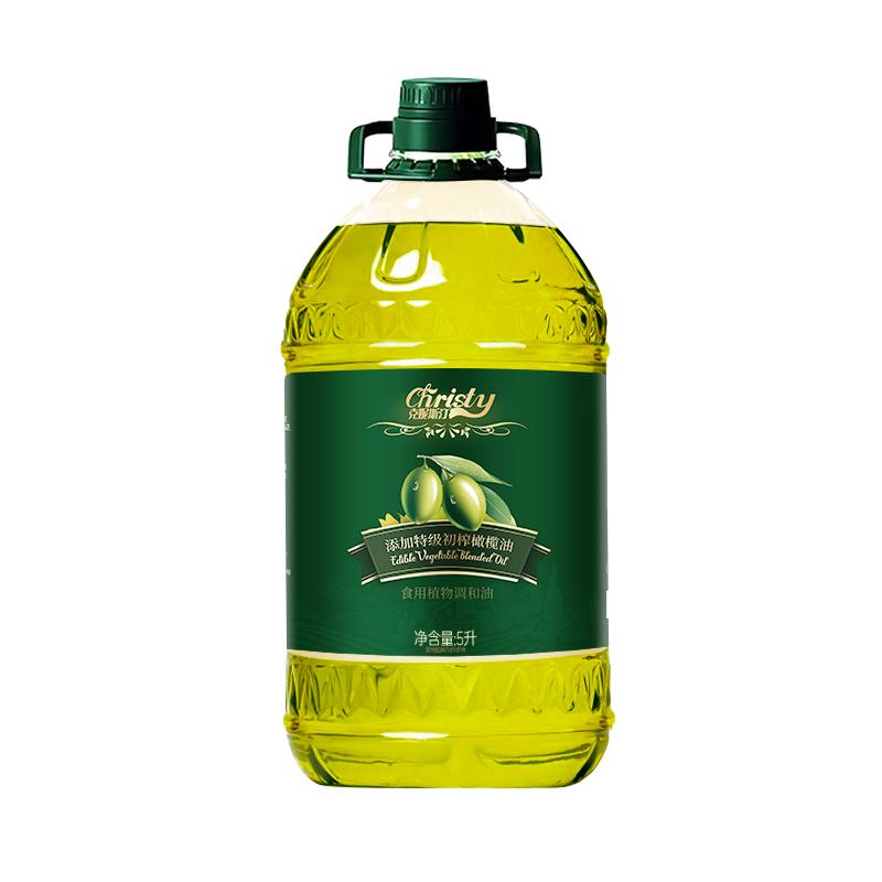 添加特级初榨橄榄油5升大桶植物调和油食用油家用 炒菜油批发团购