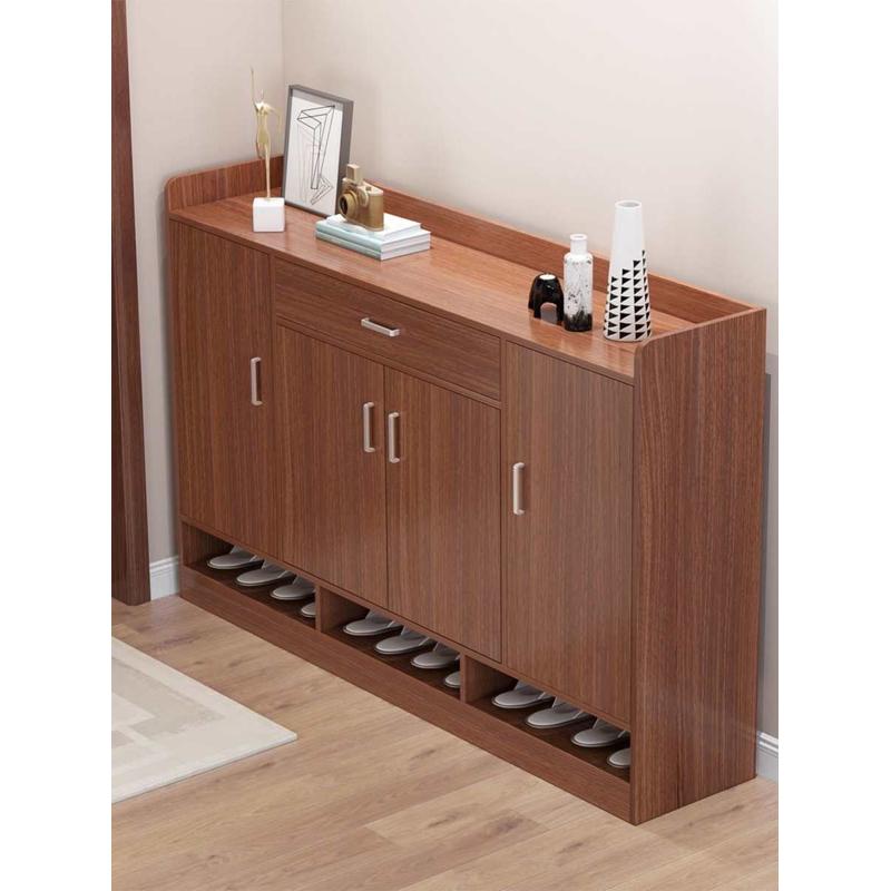 鞋柜家用门口大容量入户进门客厅玄关柜阳台收纳鞋架实木色储物柜