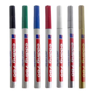 德国艾迪油漆笔edding780 耐酒精工业钢材记号擦不掉补漆笔油性笔金属笔0.8mm极细不掉色耐高温记号笔