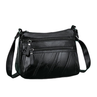 2024新款百搭大气中年女包妈妈包多层软皮单肩斜挎包婆婆包斜背包