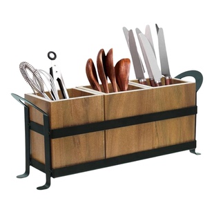 餐厅刀叉勺收纳盒复古简约木质筷子筒餐桌餐具竹木收纳盒餐具存放