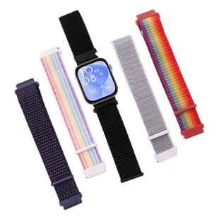 适用荣耀亲选HaylouWatch尼龙表带小米嘿喽智能运动手表活力版编织回环腕带BOT-WB00魔术贴透气防水手表表链
