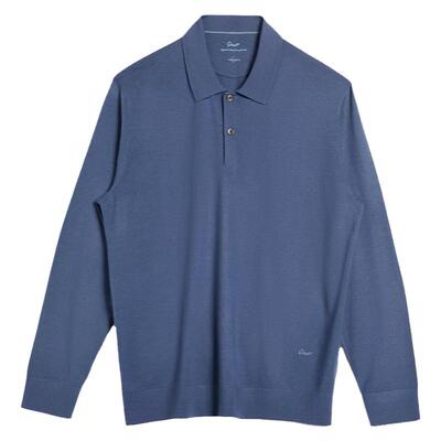 格罗尼雅男士羊毛羊绒翻领针织