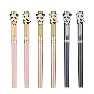 文正可爱创意熊猫签字笔定制刻字宝珠笔商务精致高档签字笔中性笔生日礼物学生专用男士女生送礼办公金属水笔