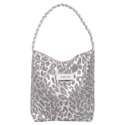 气质时髦银色豹纹百搭女生单肩包