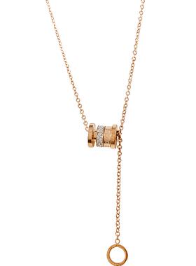 玫瑰金简约叠戴项链女