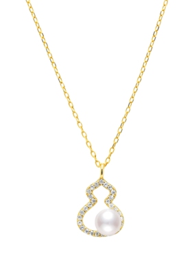 LADYB葫芦天然珍珠吊坠纯银项链