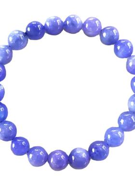 天然坦桑石单圈手串散珠子蓝宝石