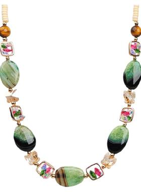 水晶毛衣链长款百搭森系脖子饰品