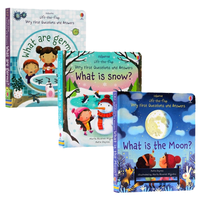 Usborne出品问与答翻翻书3册 What Are Germs 细菌 What is Snow mud 雪泥土是什么 英文原版绘本儿童英语启蒙科普早教翻翻纸板书