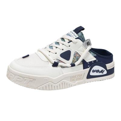 半拖鞋男款2025新款冬季透气外穿一脚蹬无后跟网面板鞋青少年凉鞋