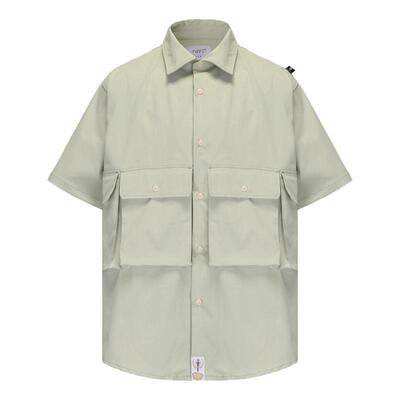 TIRES日系复古多口袋工装衬衫