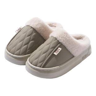 买一送一棉拖鞋女情侣冬季2025新款防水室内家居防滑保暖棉拖鞋男