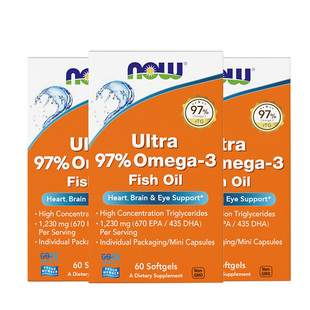 拍3盒起]NOW小知己97%高纯rtg深海鱼油迷你omega3软胶囊美国进口